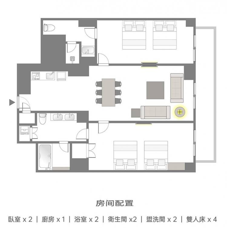 难波店 8人户型图